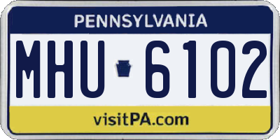 PA license plate MHU6102