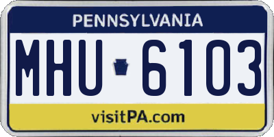 PA license plate MHU6103
