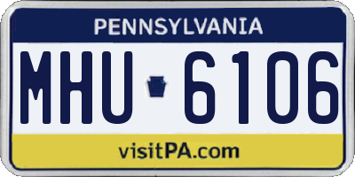 PA license plate MHU6106