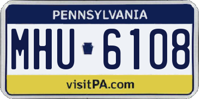 PA license plate MHU6108