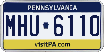 PA license plate MHU6110