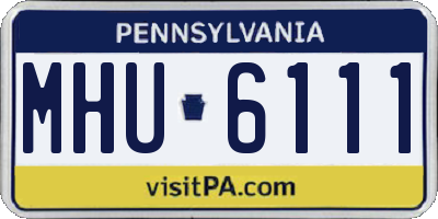 PA license plate MHU6111