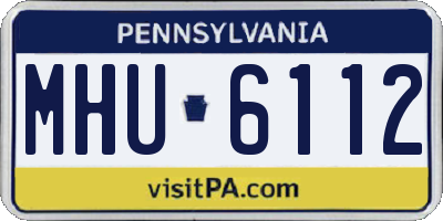PA license plate MHU6112
