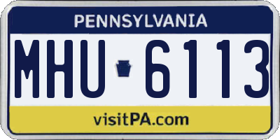 PA license plate MHU6113