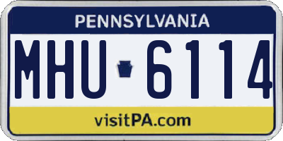 PA license plate MHU6114