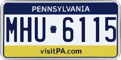 PA license plate MHU6115