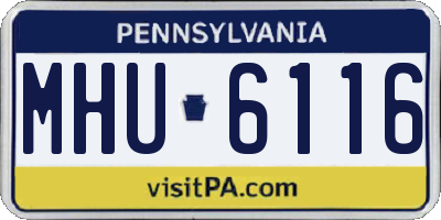 PA license plate MHU6116