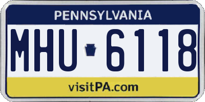 PA license plate MHU6118