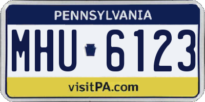 PA license plate MHU6123