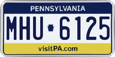 PA license plate MHU6125