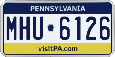 PA license plate MHU6126