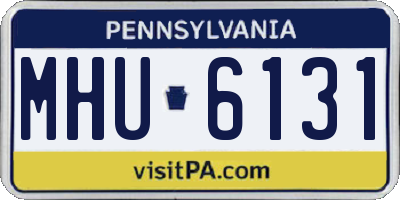 PA license plate MHU6131