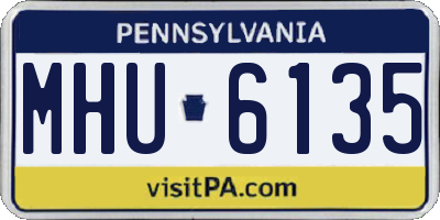 PA license plate MHU6135