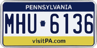 PA license plate MHU6136
