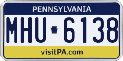PA license plate MHU6138