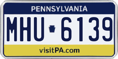 PA license plate MHU6139