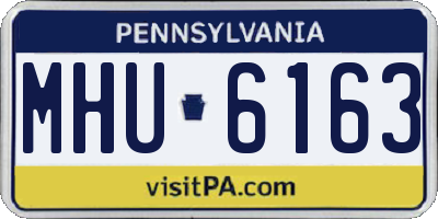 PA license plate MHU6163