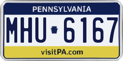 PA license plate MHU6167