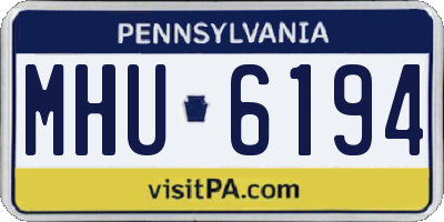 PA license plate MHU6194