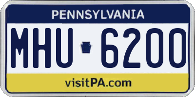 PA license plate MHU6200