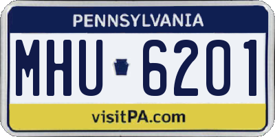 PA license plate MHU6201