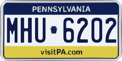 PA license plate MHU6202