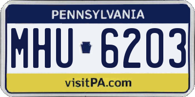 PA license plate MHU6203