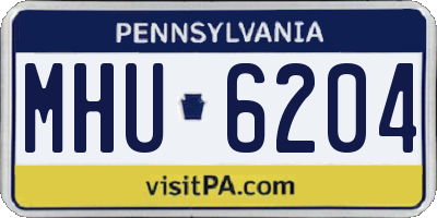 PA license plate MHU6204