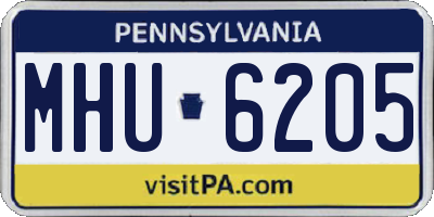 PA license plate MHU6205