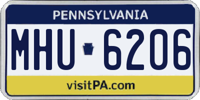 PA license plate MHU6206