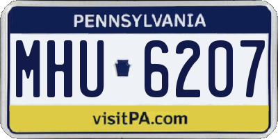 PA license plate MHU6207