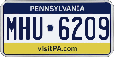 PA license plate MHU6209