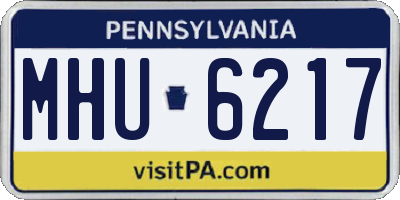PA license plate MHU6217
