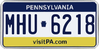 PA license plate MHU6218