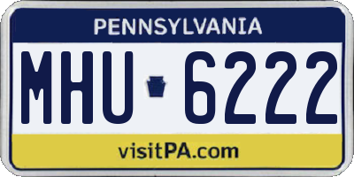 PA license plate MHU6222
