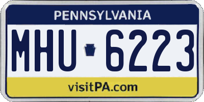 PA license plate MHU6223