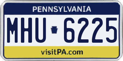 PA license plate MHU6225
