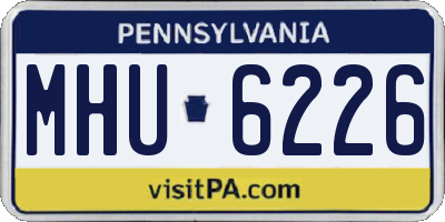 PA license plate MHU6226