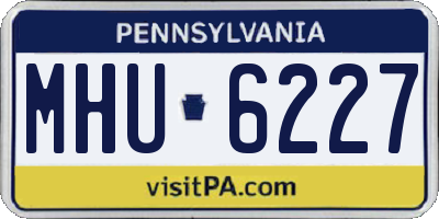 PA license plate MHU6227