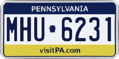 PA license plate MHU6231