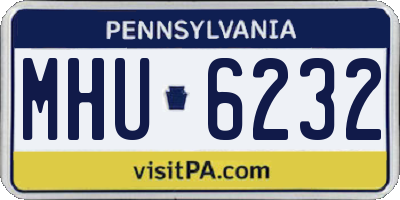 PA license plate MHU6232