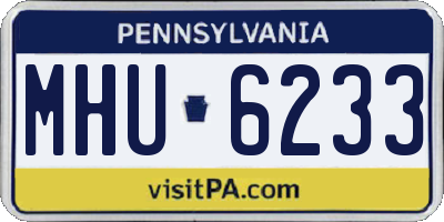PA license plate MHU6233