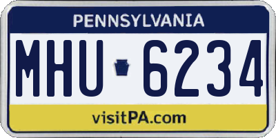 PA license plate MHU6234