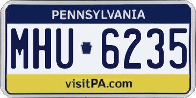 PA license plate MHU6235