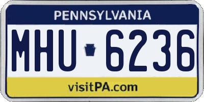 PA license plate MHU6236