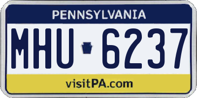 PA license plate MHU6237