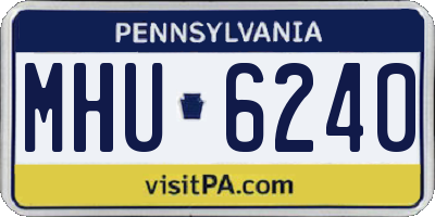PA license plate MHU6240