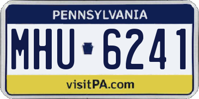 PA license plate MHU6241