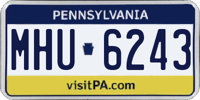 PA license plate MHU6243