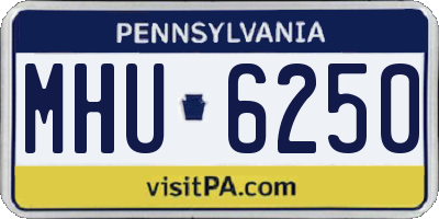 PA license plate MHU6250